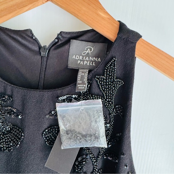 🆕Adrianna Papell Midnight Black Embellished Gown NWT sleeveless high neckline - Picture 7 of 12
